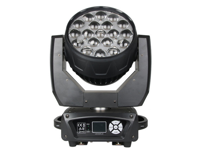 LED19颗15w四合一调焦摇头染色摇头灯